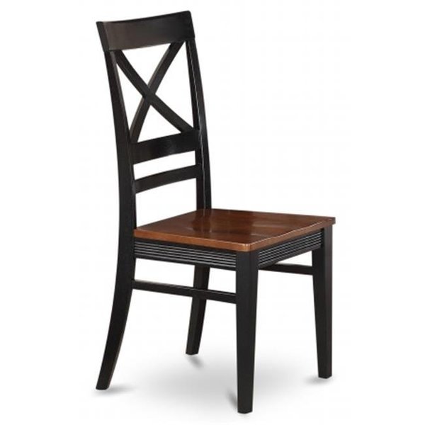 East West Furniture East West Furniture QUC-BLK-W Quincy Dining Chair with Wood Seat in Black & Cherry Finish Pack of 2 QUC-BLK-W